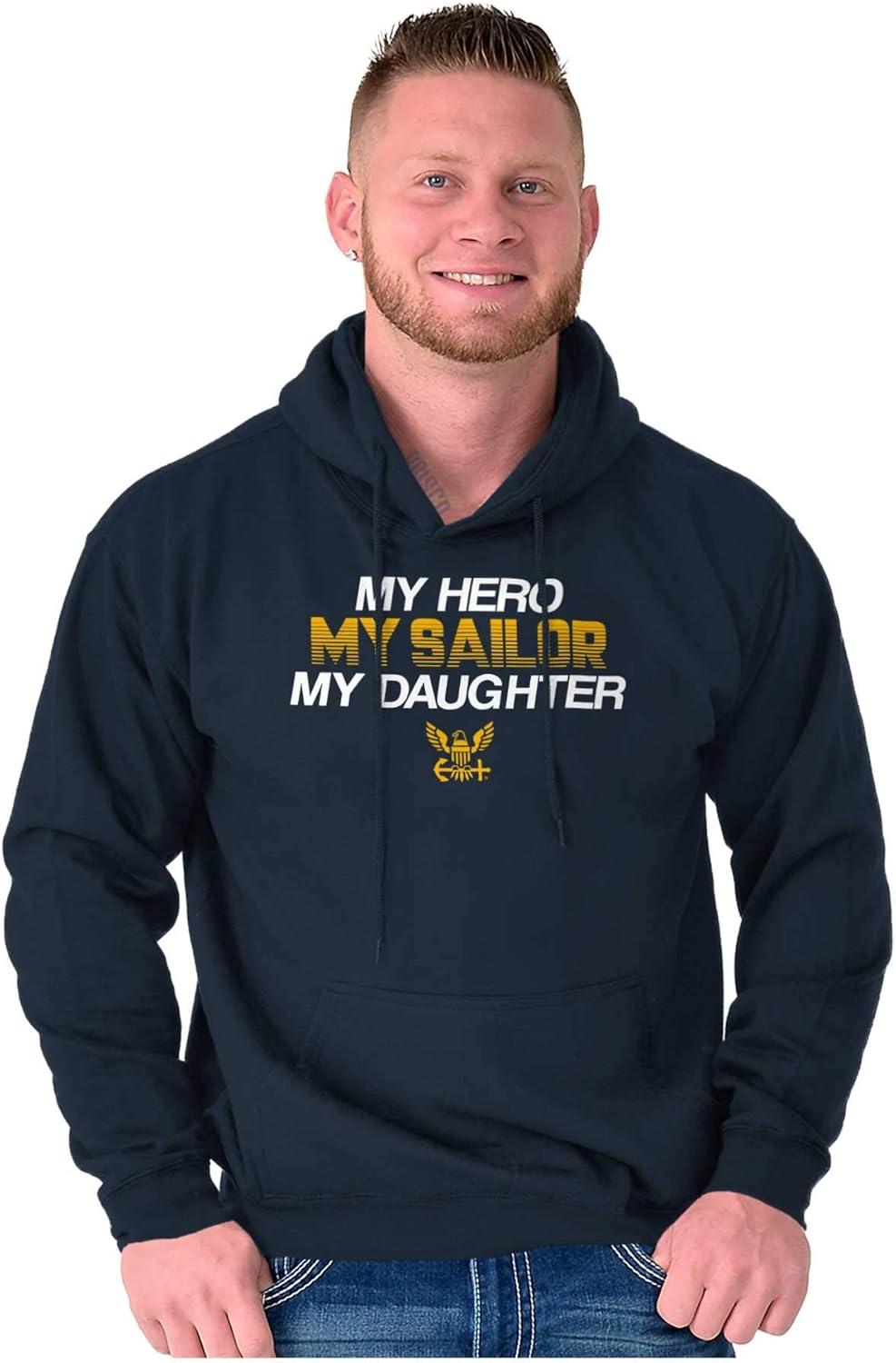 imageBrisco Brands United States Navy Sailor Daughter Dad Hoodie Sweatshirt Women MenNavy