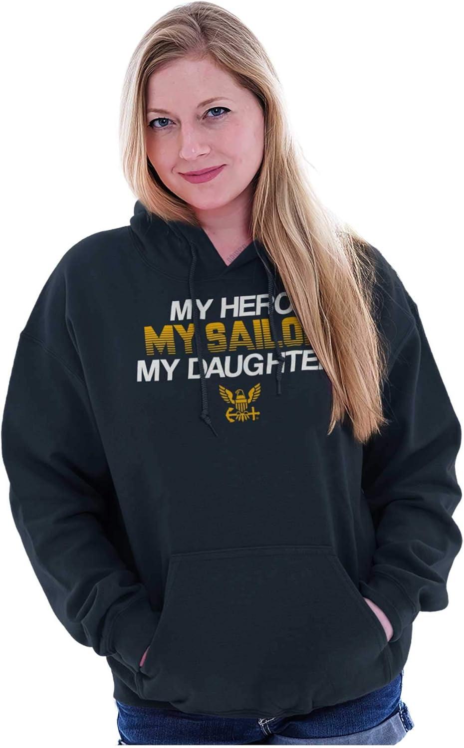 imageBrisco Brands United States Navy Sailor Daughter Dad Hoodie Sweatshirt Women MenNavy