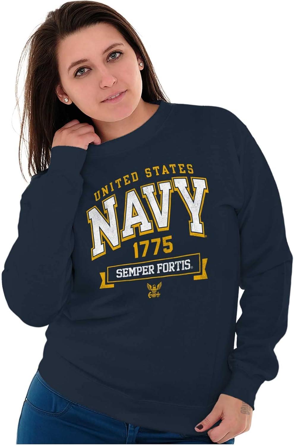 imageBrisco Brands United States Navy Semper Fortis 1775 Sweatshirt for Men or WomenNavy