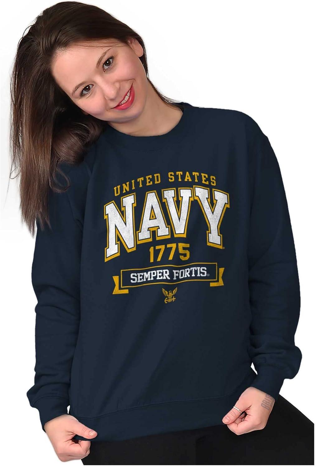 imageBrisco Brands United States Navy Semper Fortis 1775 Sweatshirt for Men or WomenNavy