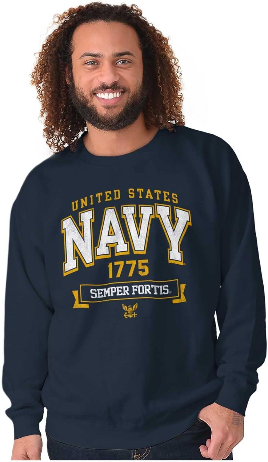imageBrisco Brands United States Navy Semper Fortis 1775 Sweatshirt for Men or WomenNavy