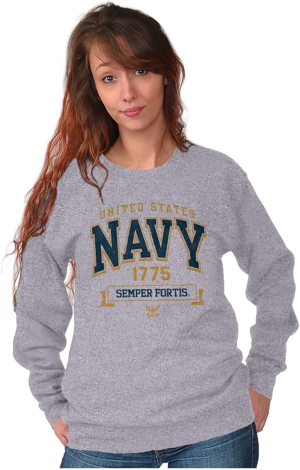 imageBrisco Brands United States Navy Semper Fortis 1775 Sweatshirt for Men or WomenSport Grey