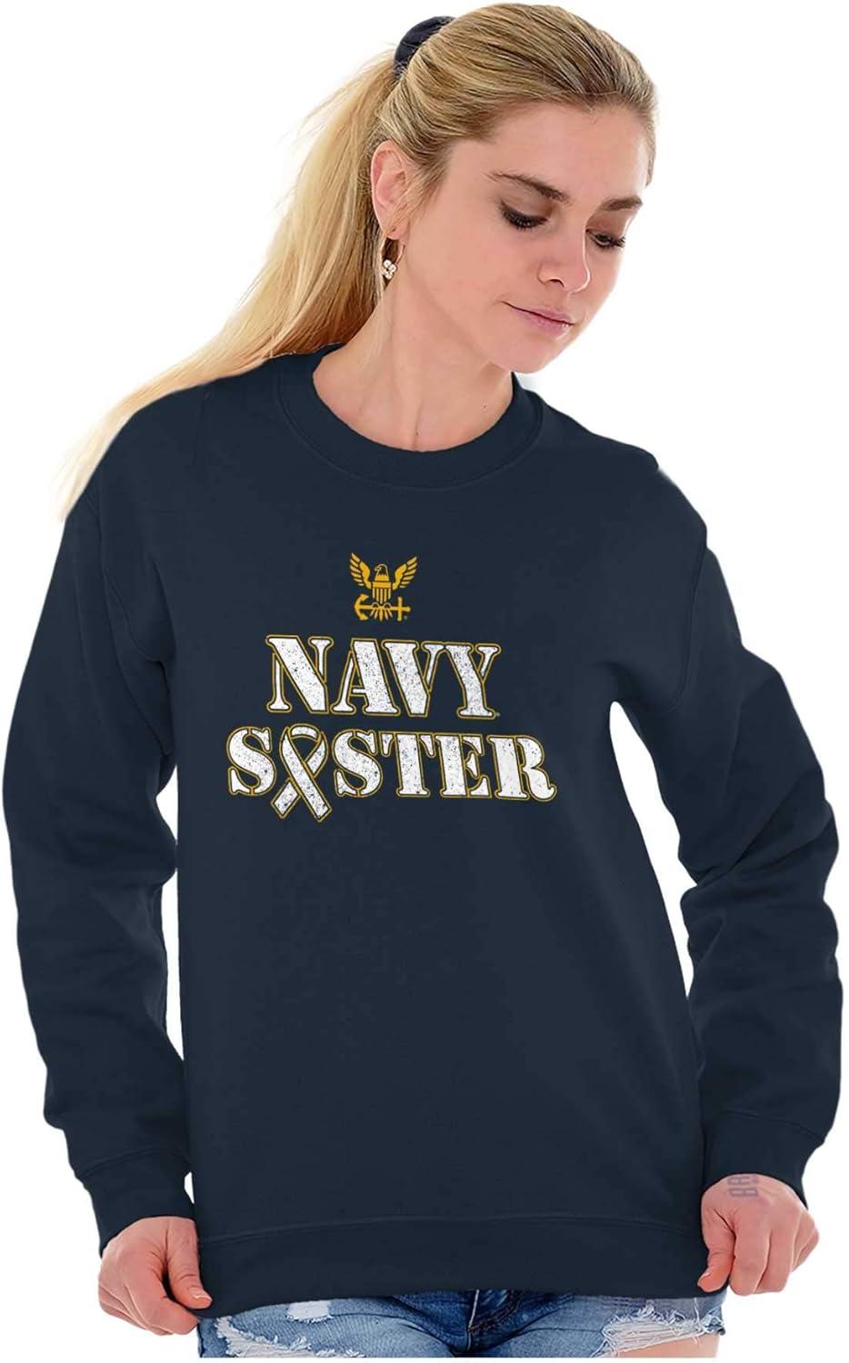 imageBrisco Brands United States Navy Sister Strong Women Crewneck SweatshirtNavy