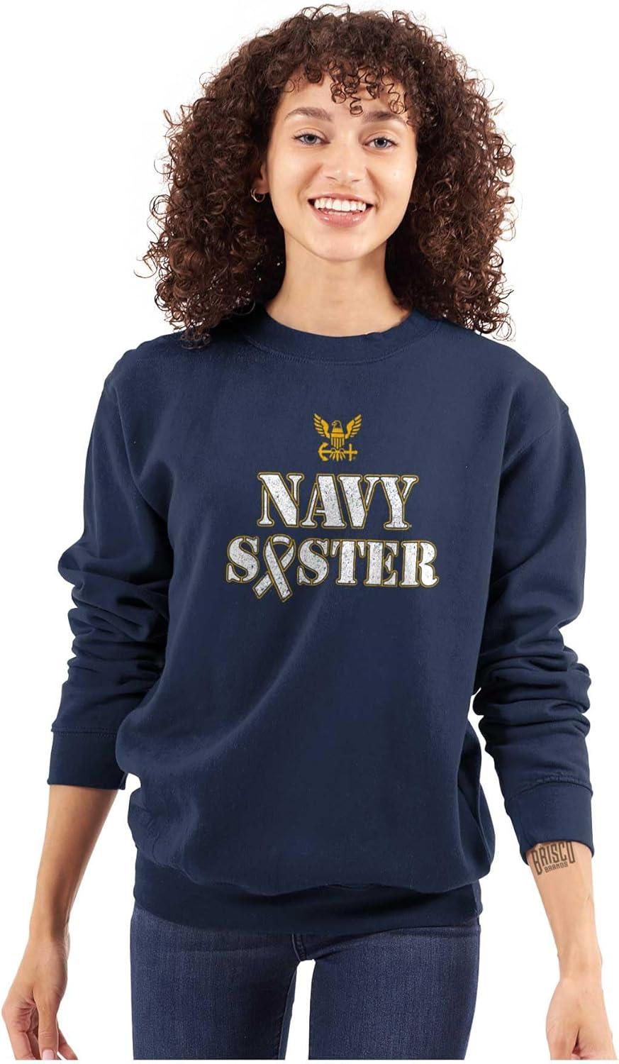 imageBrisco Brands United States Navy Sister Strong Women Crewneck SweatshirtNavy