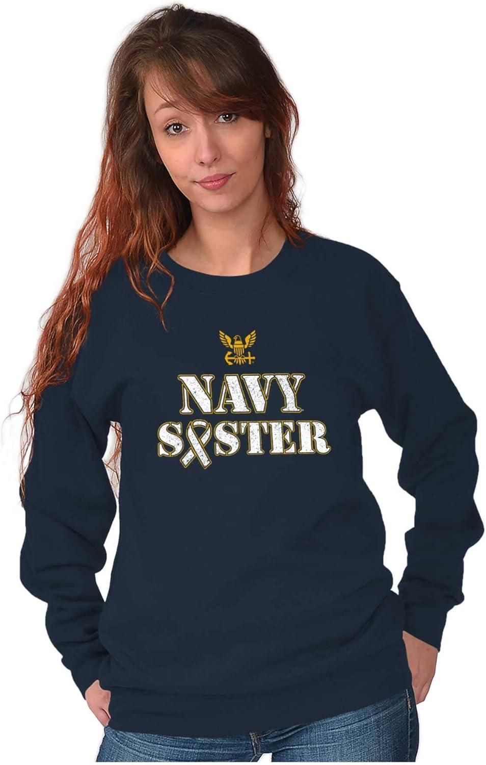 imageBrisco Brands United States Navy Sister Strong Women Crewneck SweatshirtNavy
