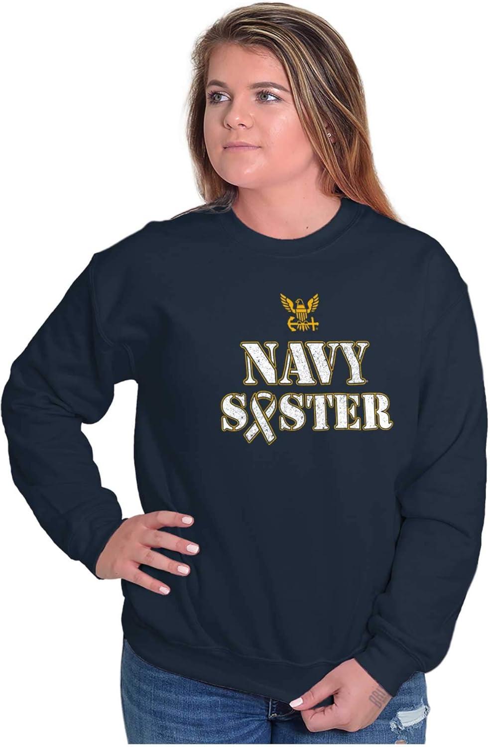 imageBrisco Brands United States Navy Sister Strong Women Crewneck SweatshirtNavy