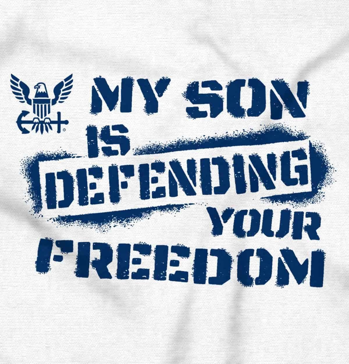 imageBrisco Brands United States Navy Son Defending Freedom Zip Up Hoodie Mens WomensWhite
