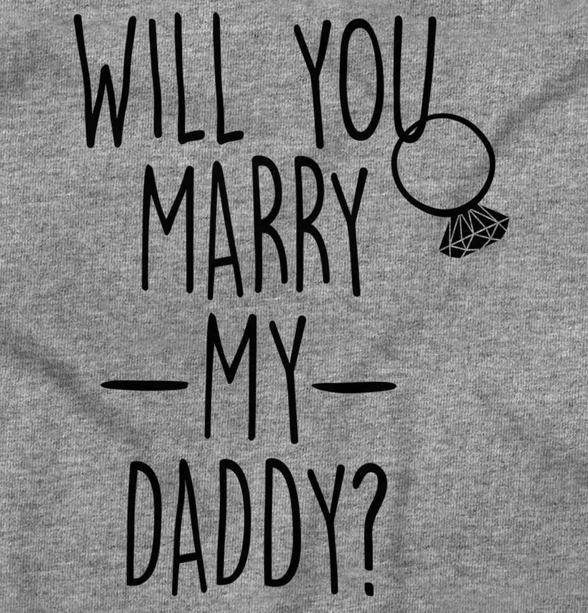imageBrisco Brands Will You Marry My Daddy Engagement Baby Romper Boys or GirlsHeather