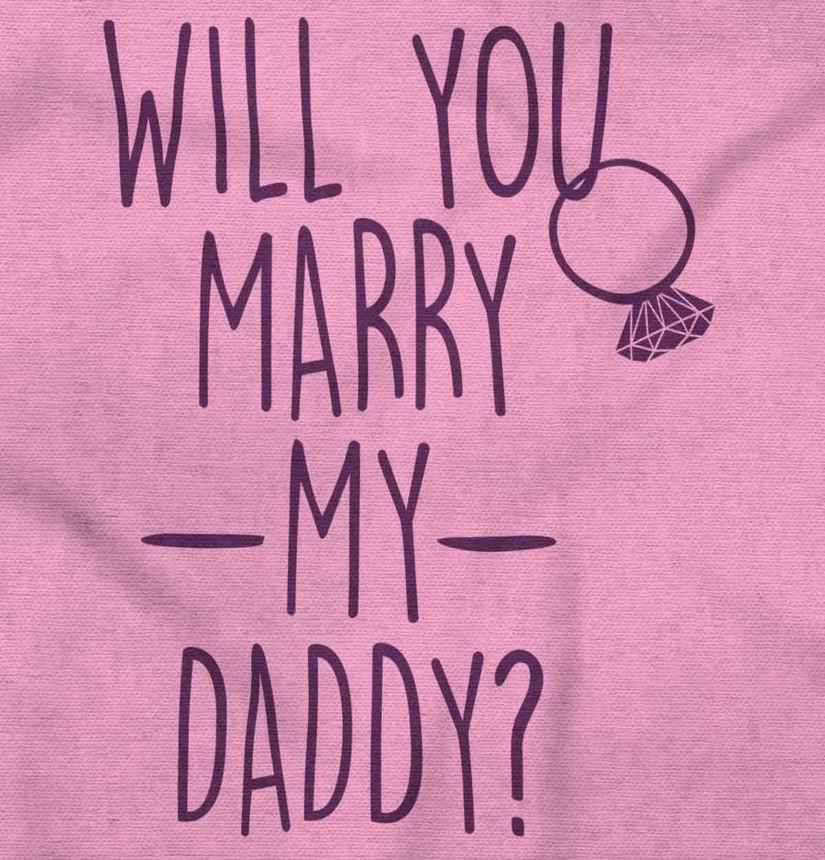 imageBrisco Brands Will You Marry My Daddy Engagement Baby Romper Boys or GirlsPink
