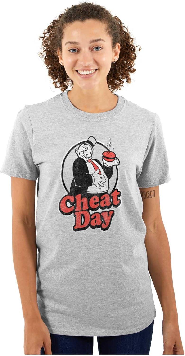 imageBrisco Brands Wimpy Cheat Day Popeye Sailor Man Graphic T Shirt Men or WomenSport Grey