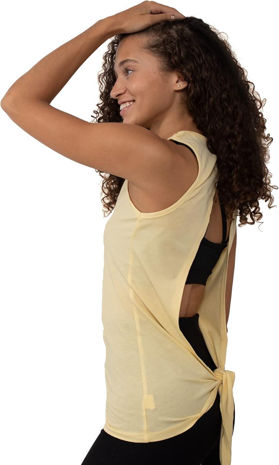 imageBrisco Brands Womens Tie Back Tank Top Juniors Backless Sleevless TShirtBanana
