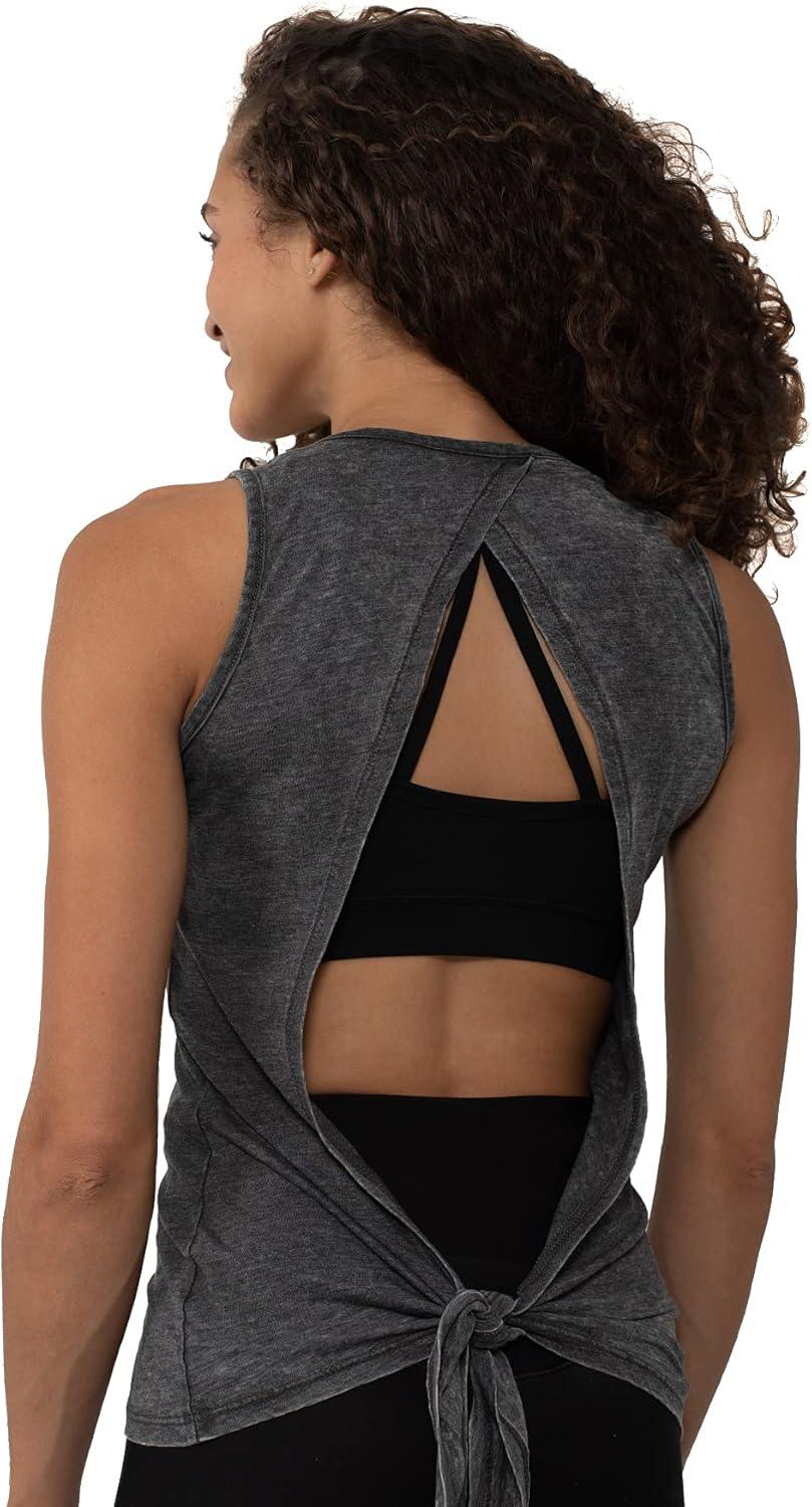 imageBrisco Brands Womens Tie Back Tank Top Juniors Backless Sleevless TShirtBlack