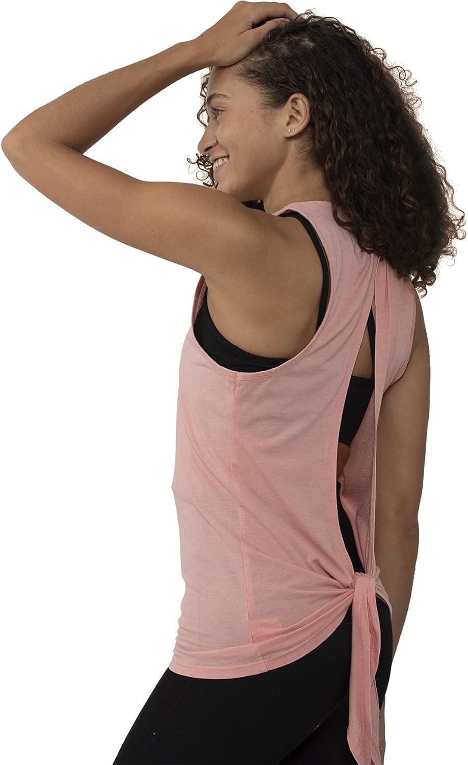 imageBrisco Brands Womens Tie Back Tank Top Juniors Backless Sleevless TShirtCoral