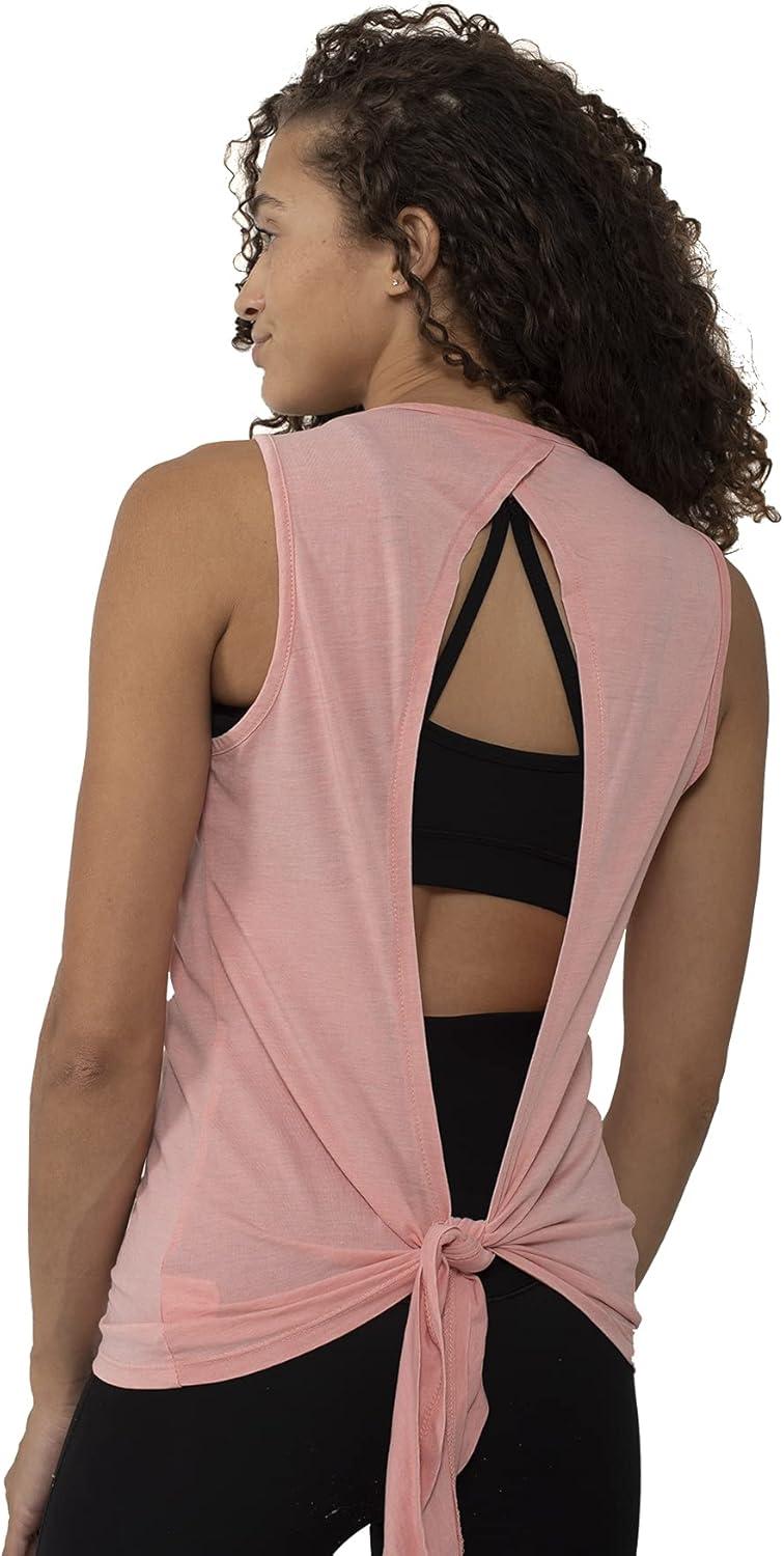 imageBrisco Brands Womens Tie Back Tank Top Juniors Backless Sleevless TShirtCoral