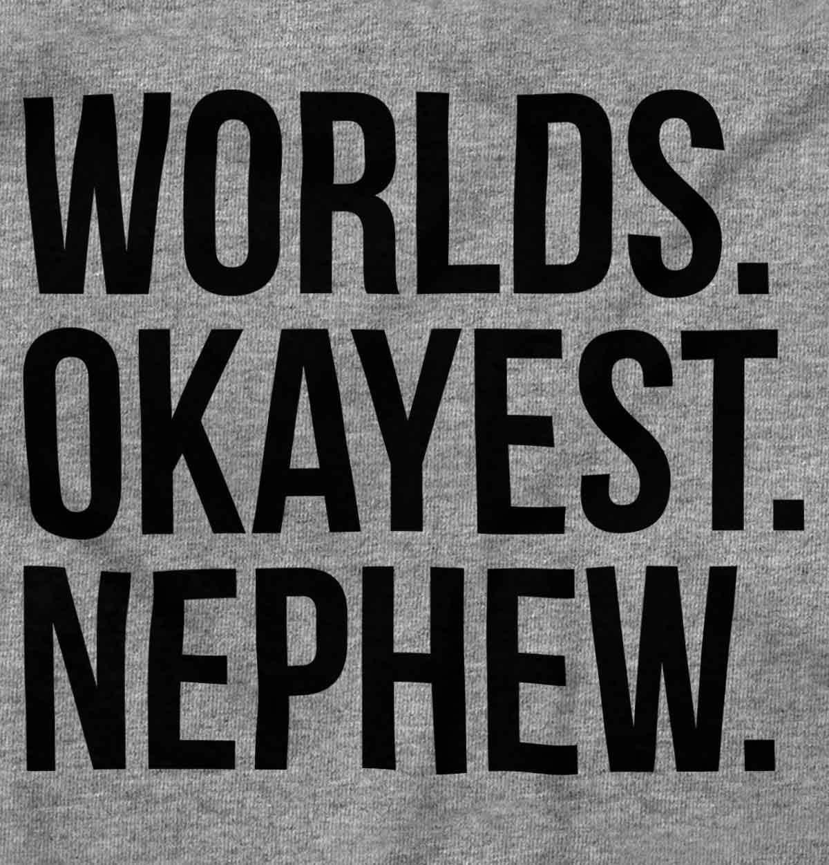 imageBrisco Brands Worlds Okayest Nephew Aunt Uncle Joke Baby Bodysuit Jumper BoysHeather