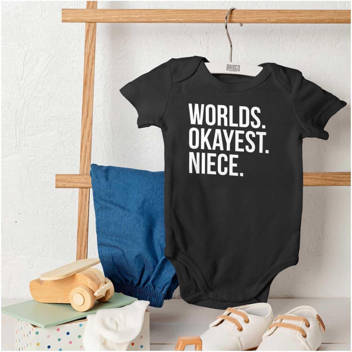 imageBrisco Brands Worlds Okayest Niece Family Love Baby Bodysuit Jumper GirlsBlack