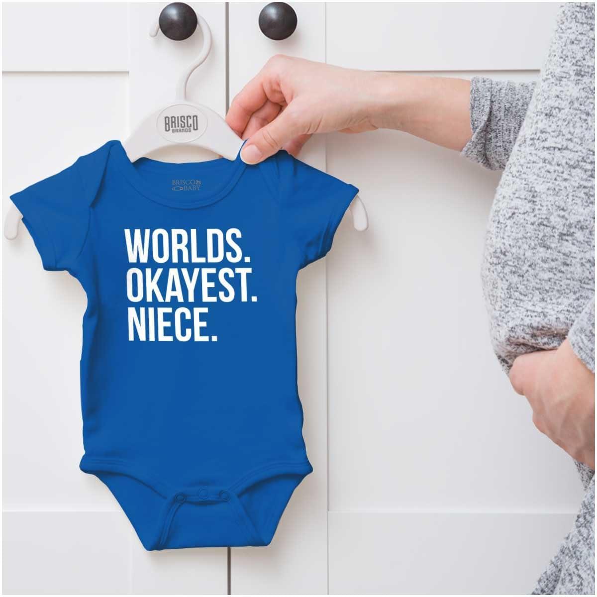 imageBrisco Brands Worlds Okayest Niece Family Love Baby Bodysuit Jumper GirlsRoyal