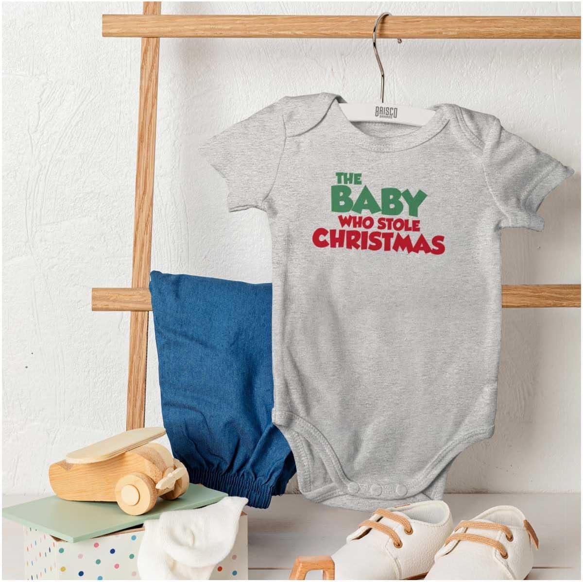 imageBrisco Brands Xmas Babies Who Stole Christmas Baby Romper Boys or GirlsHeather