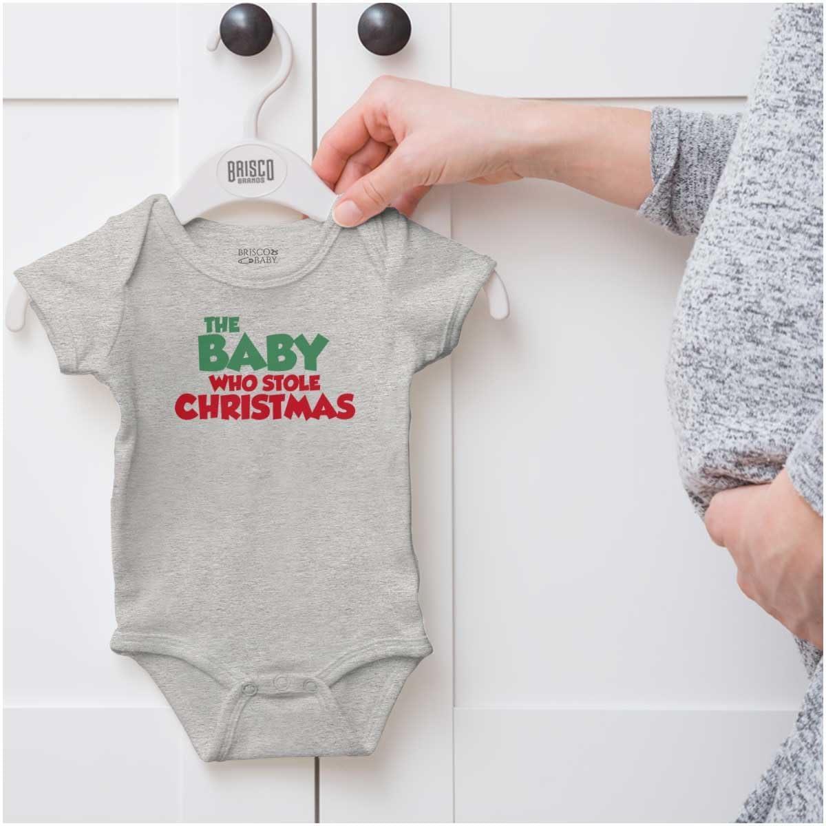 imageBrisco Brands Xmas Babies Who Stole Christmas Baby Romper Boys or GirlsHeather