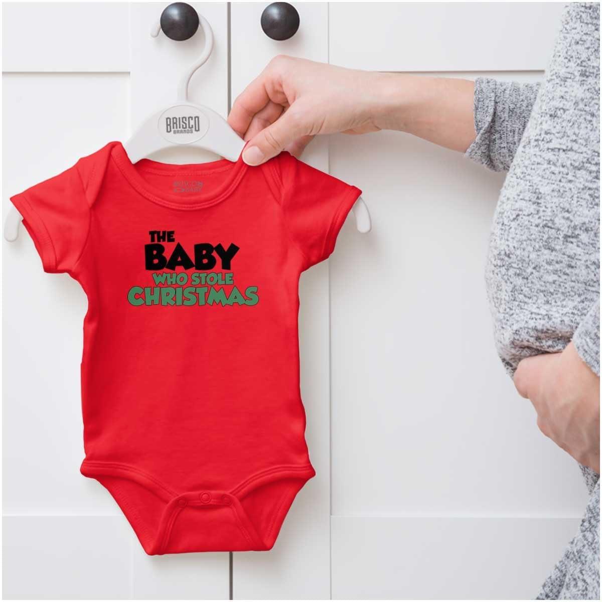 imageBrisco Brands Xmas Babies Who Stole Christmas Baby Romper Boys or GirlsRed