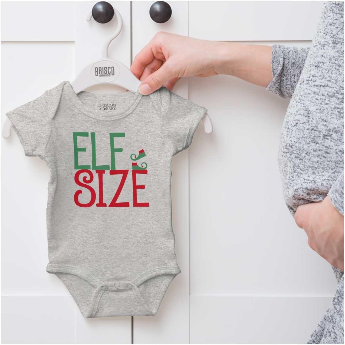 imageBrisco Brands Xmas Elf Size Christmas Baby Romper Boys or GirlsHeather