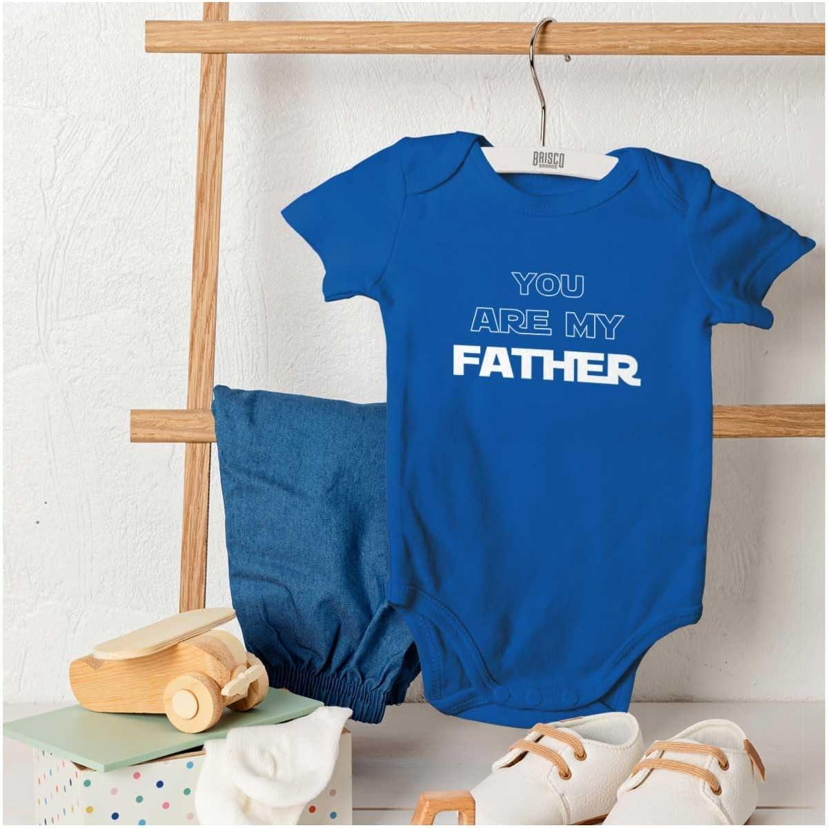 imageBrisco Brands You Are My Father Dark Galaxy Nerd Baby Romper Boys or GirlsRoyal