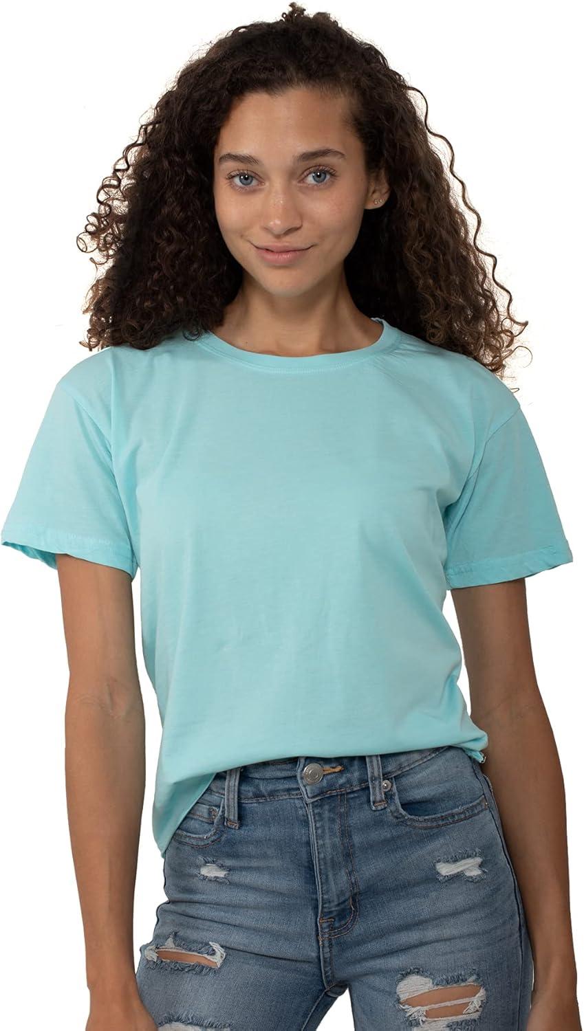 imageFashion Crewneck Short SleeveFashion Crewneck Short Sleeve Womens Raw Edge TshiAqua