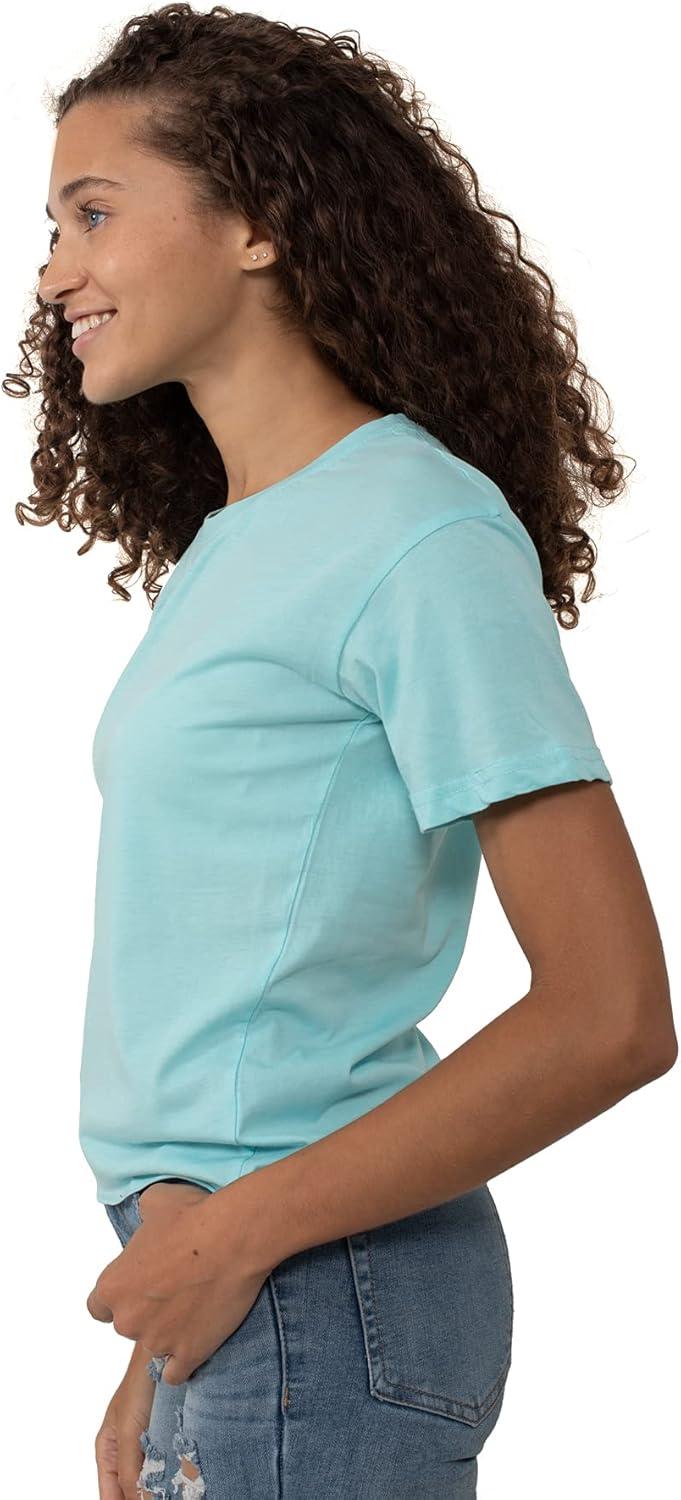imageFashion Crewneck Short SleeveFashion Crewneck Short Sleeve Womens Raw Edge TshiAqua