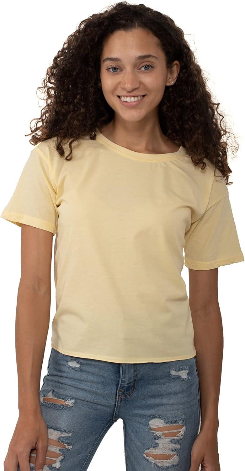 imageFashion Crewneck Short SleeveFashion Crewneck Short Sleeve Womens Raw Edge TshiBanana