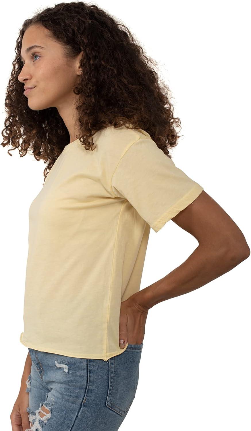 imageFashion Crewneck Short SleeveFashion Crewneck Short Sleeve Womens Raw Edge TshiBanana