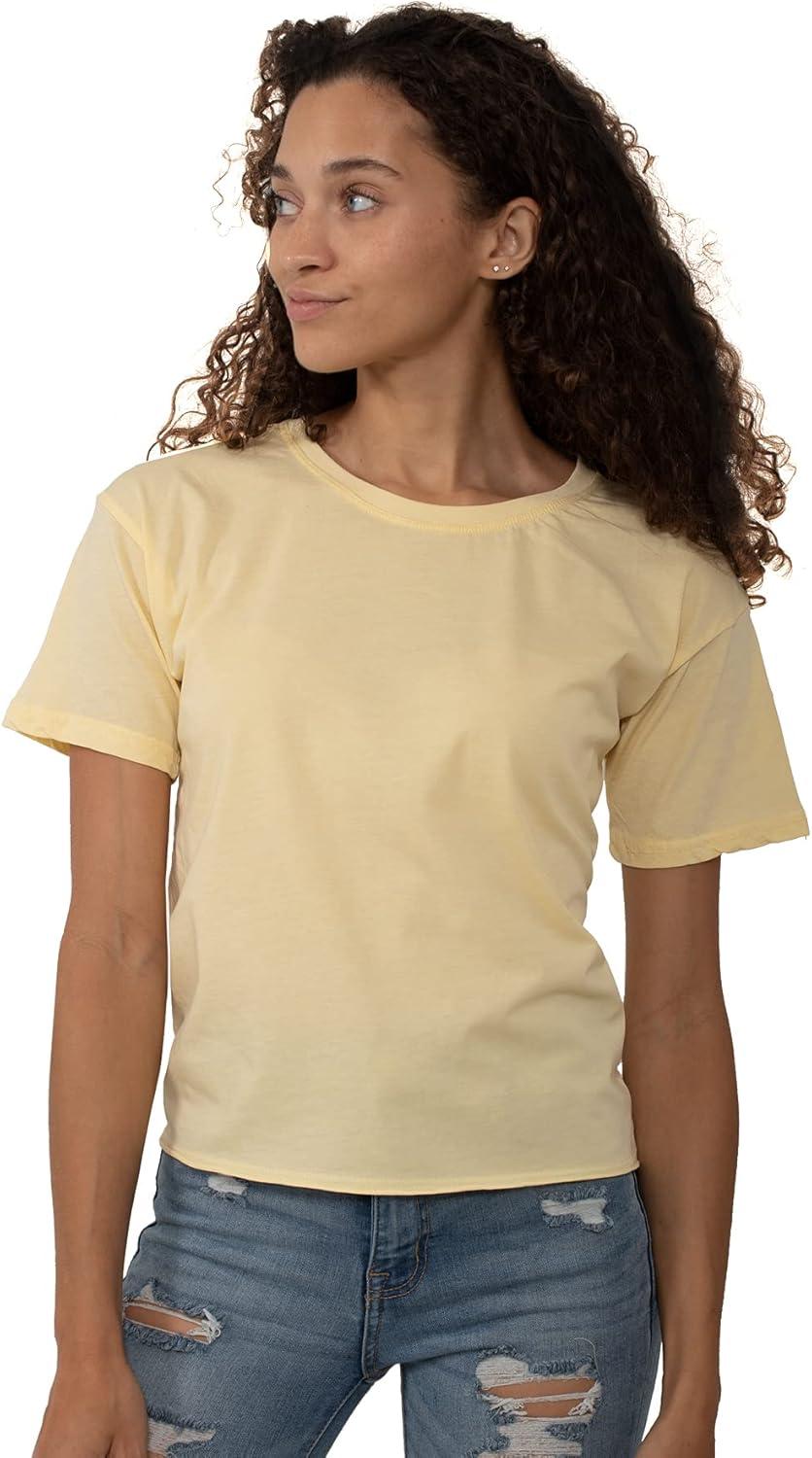 imageFashion Crewneck Short SleeveFashion Crewneck Short Sleeve Womens Raw Edge TshiBanana