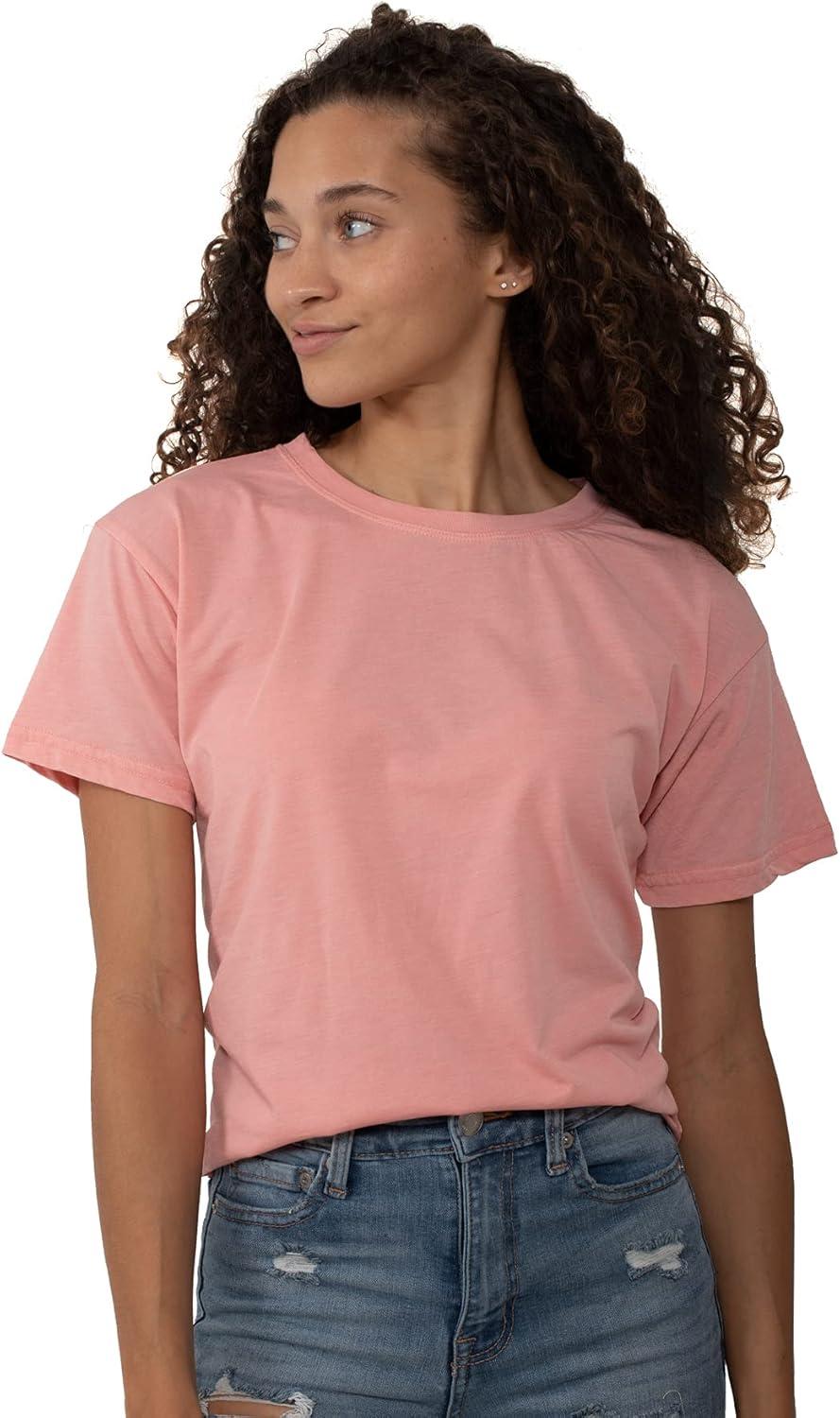 imageFashion Crewneck Short SleeveFashion Crewneck Short Sleeve Womens Raw Edge TshiCoral