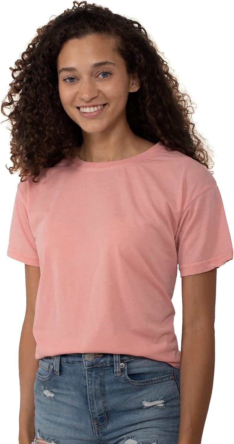 imageFashion Crewneck Short SleeveFashion Crewneck Short Sleeve Womens Raw Edge TshiCoral