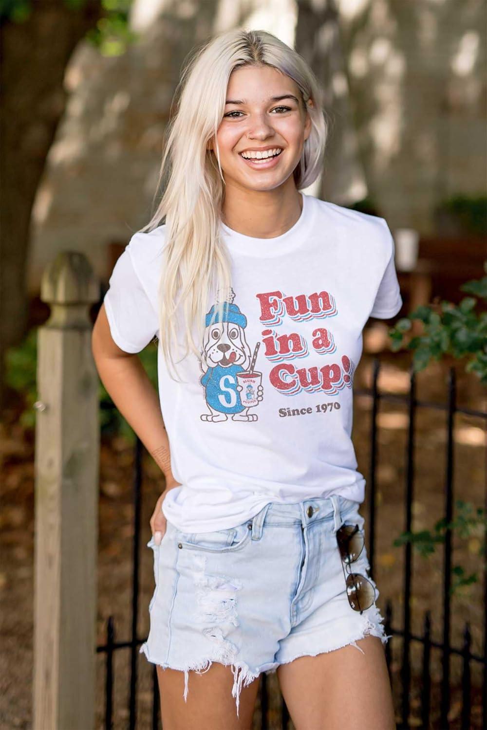 imageFun in A Cup Slush Puppie Logo Graphic T Shirt Men or WomenWhite