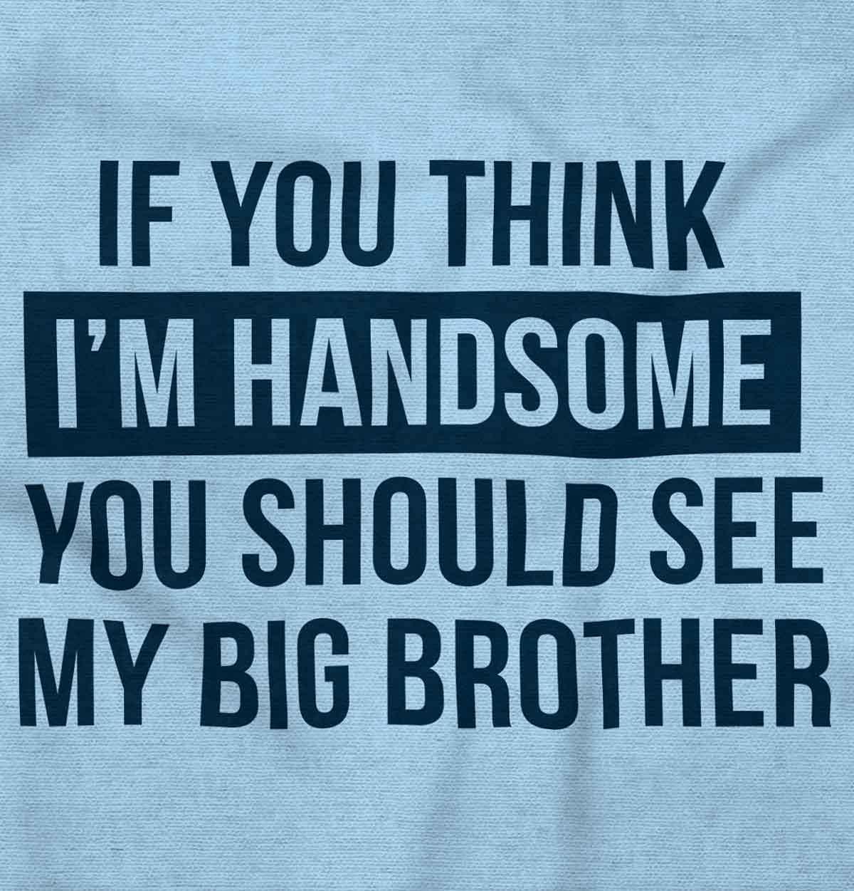 imageHandsome Little Brother Funny Baby Bodysuit Jumper BoysLight Blue
