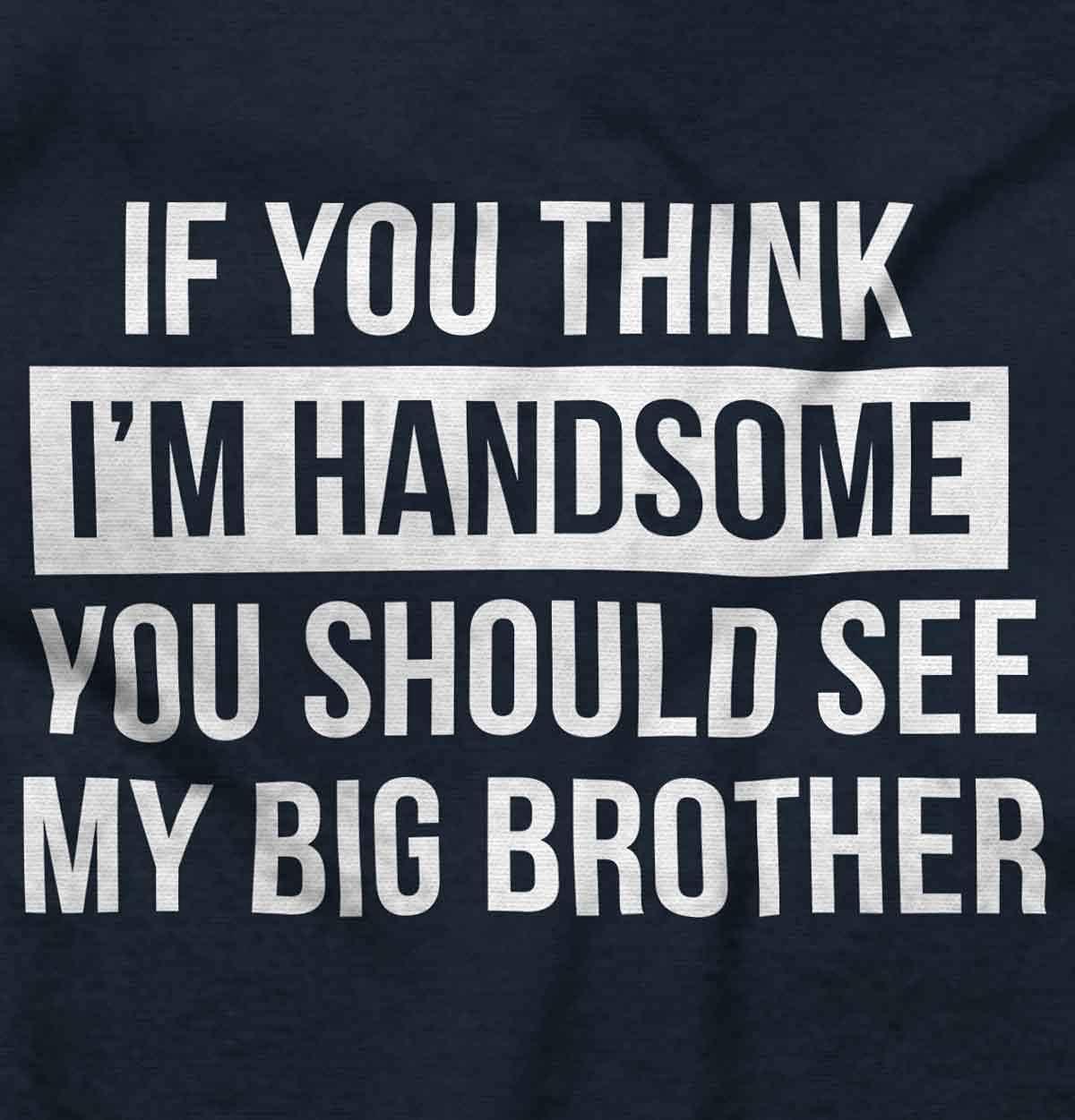 imageHandsome Little Brother Funny Baby Bodysuit Jumper BoysNavy