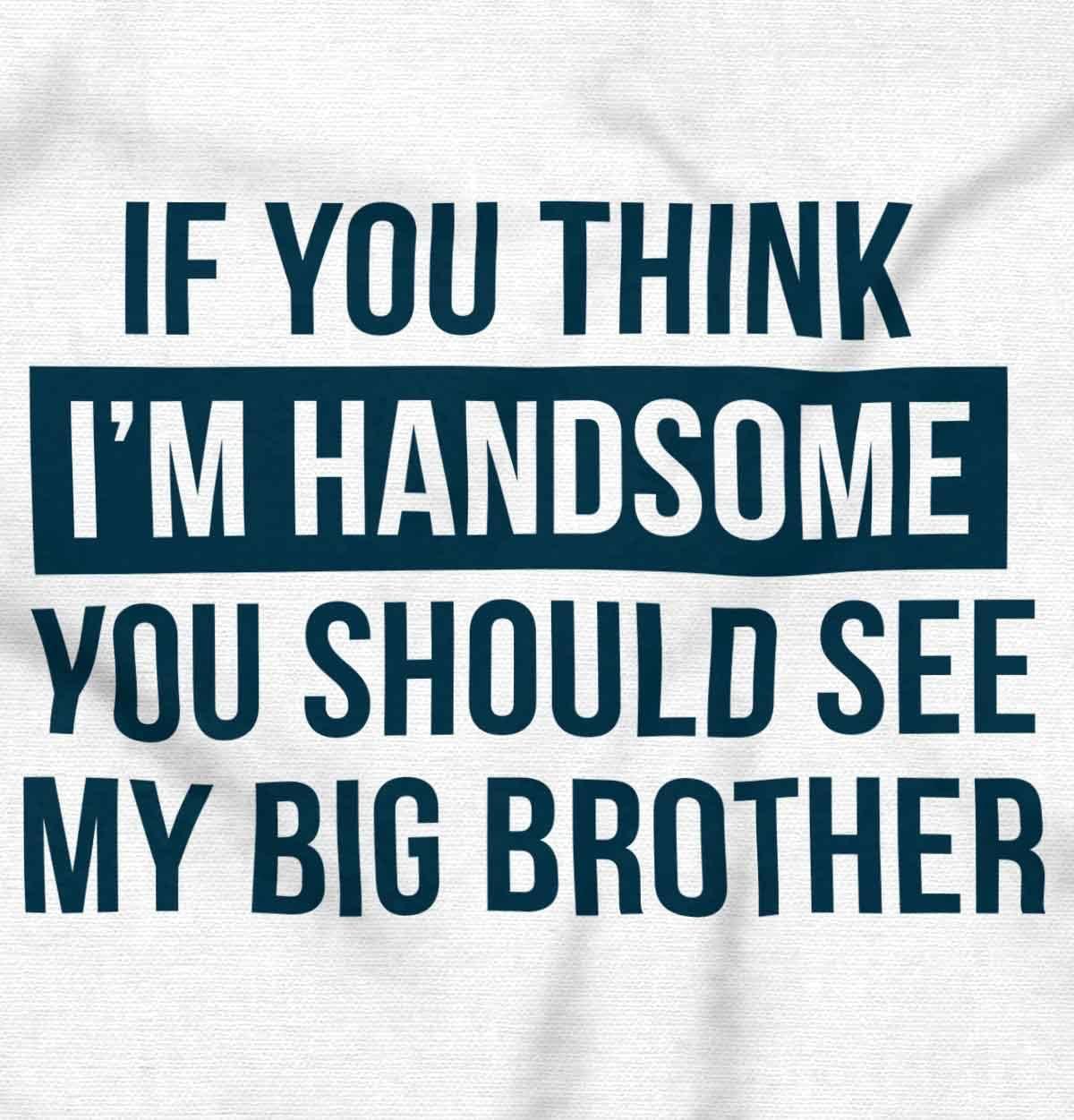imageHandsome Little Brother Funny Baby Bodysuit Jumper BoysWhite
