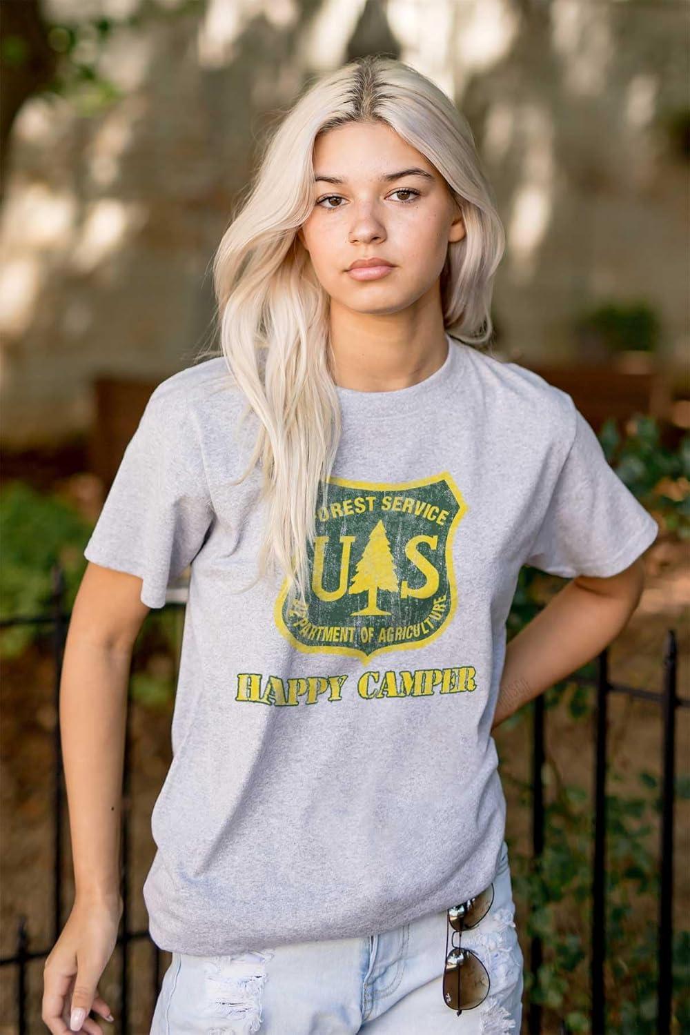 imageHappy US Forest Service Camper Graphic T Shirt Men or WomenSport Grey
