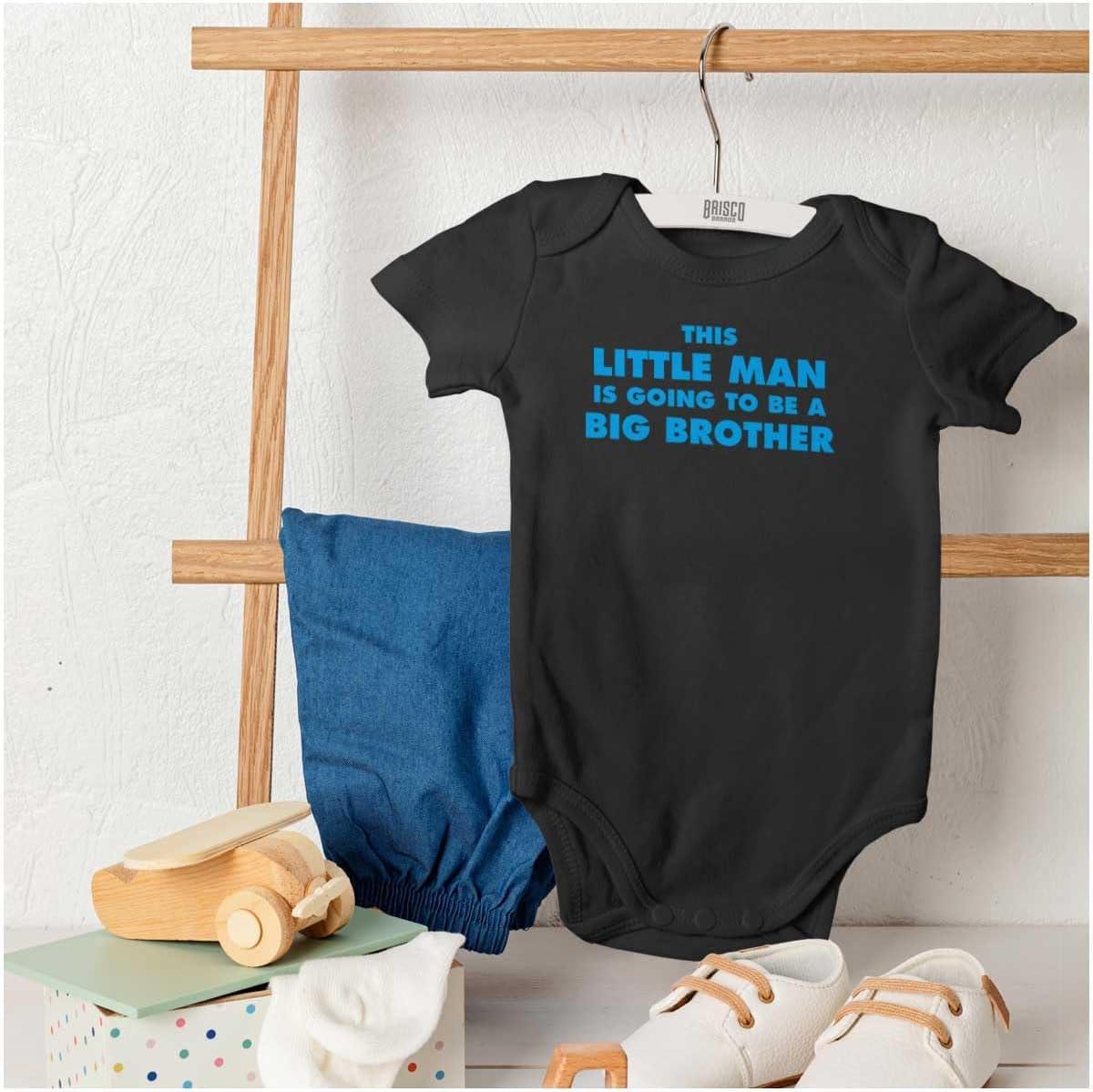 imageLittle Man Going to Be a Big Brother Baby Bodysuit Jumper BoysBlack
