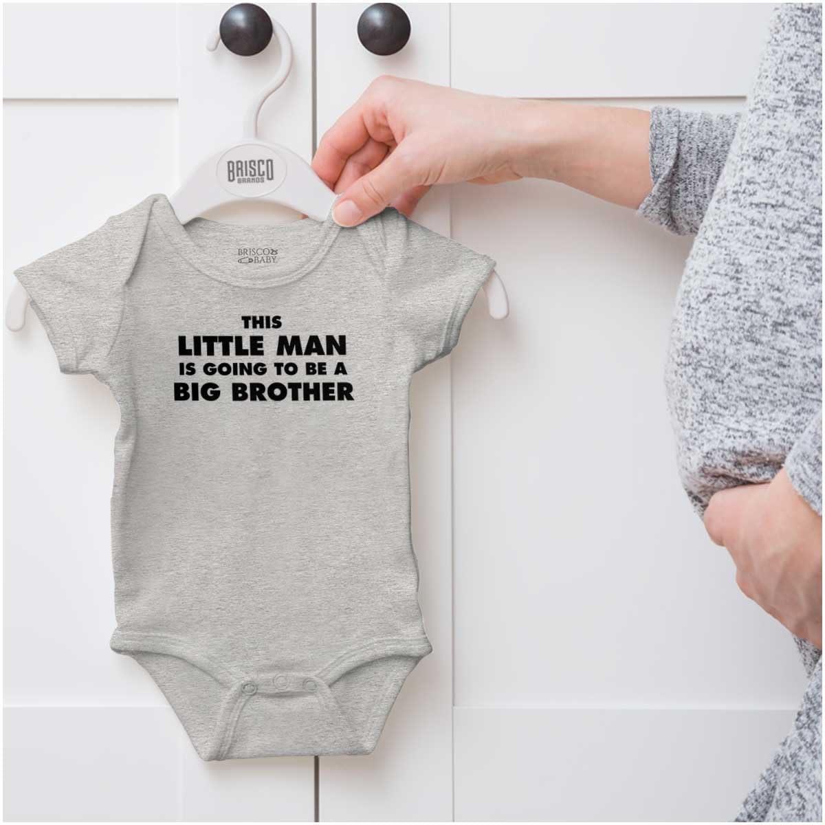 imageLittle Man Going to Be a Big Brother Baby Bodysuit Jumper BoysHeather