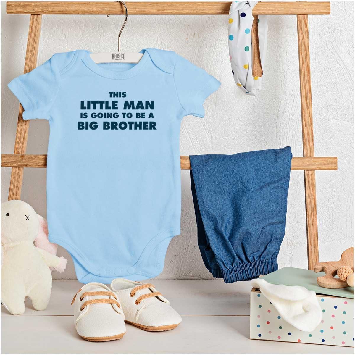 imageLittle Man Going to Be a Big Brother Baby Bodysuit Jumper BoysLight Blue