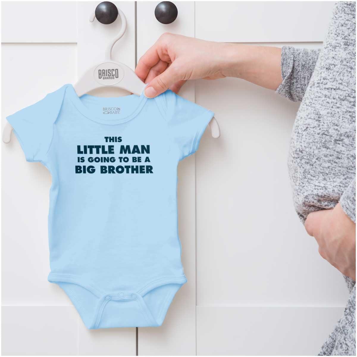 imageLittle Man Going to Be a Big Brother Baby Bodysuit Jumper BoysLight Blue