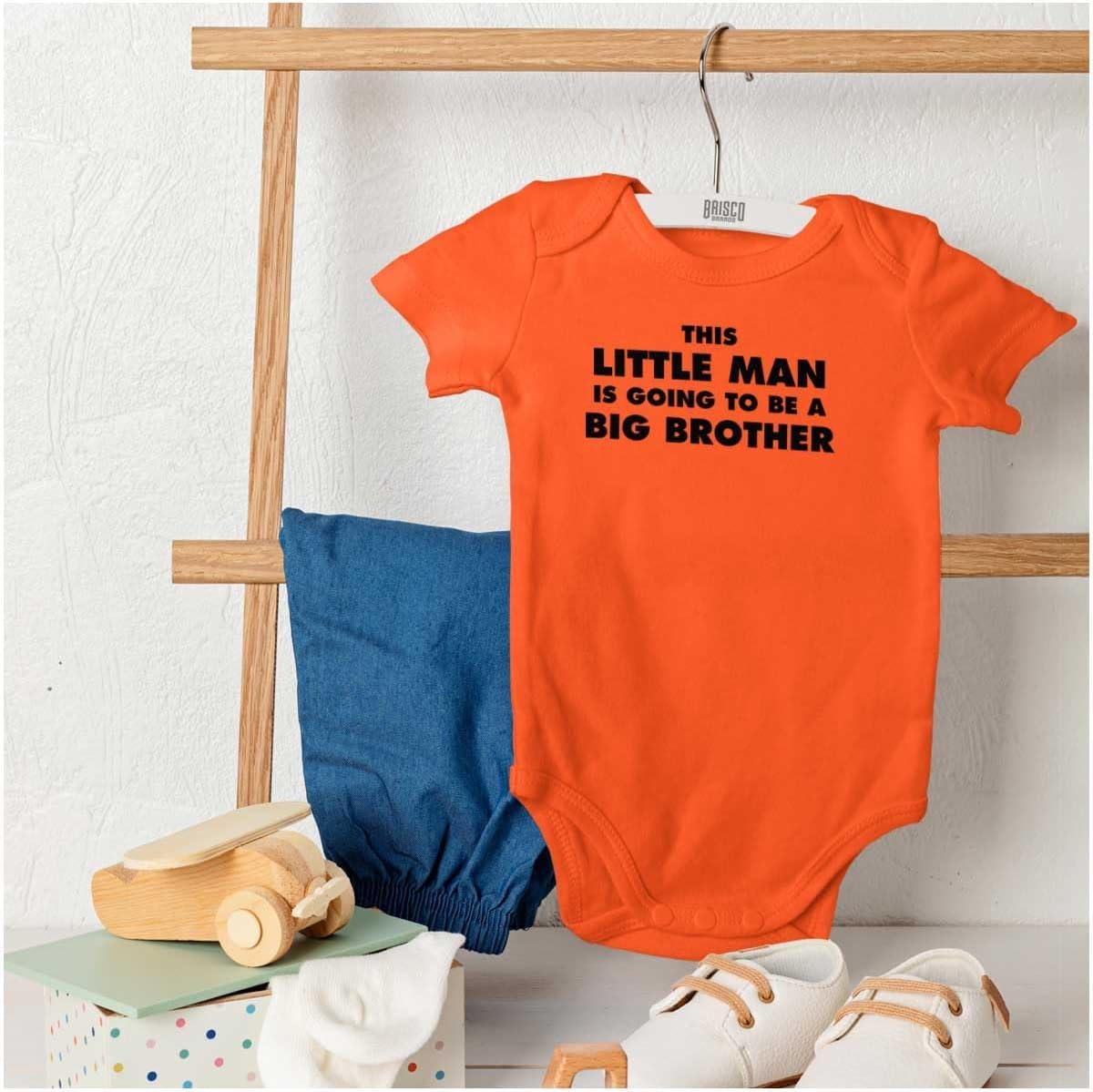 imageLittle Man Going to Be a Big Brother Baby Bodysuit Jumper BoysOrange