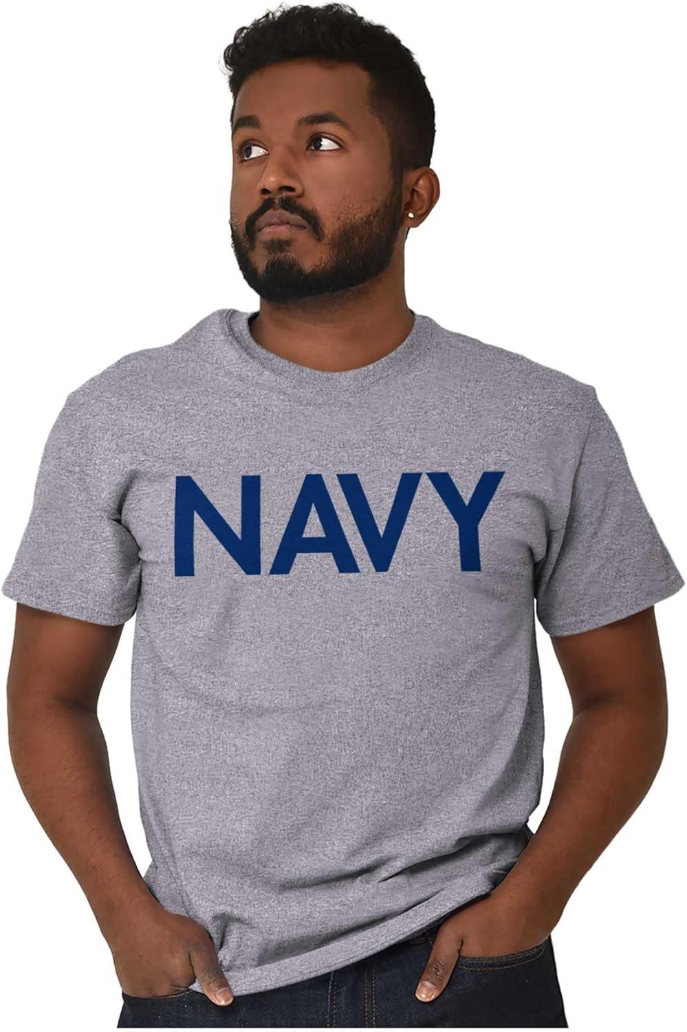 imageNavy Military Physical Training PT Exercise Workout Graphic T ShirtSport Grey