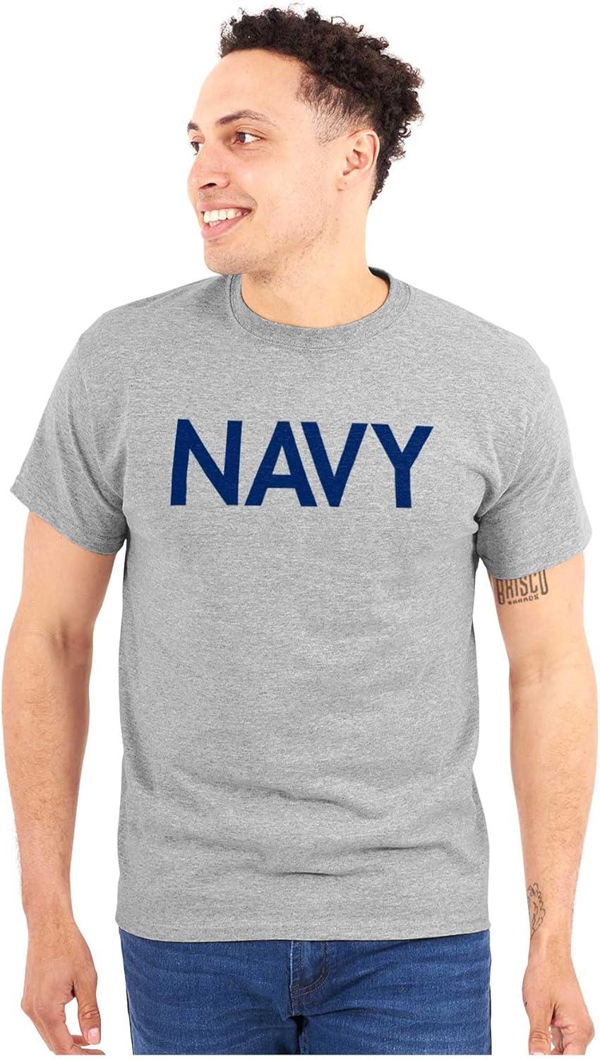 imageNavy Military Physical Training PT Exercise Workout Graphic T ShirtSport Grey