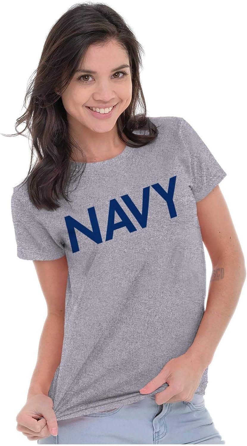 imageNavy Military Physical Training PT Womens Slim Fit Graphic TeeSport Grey