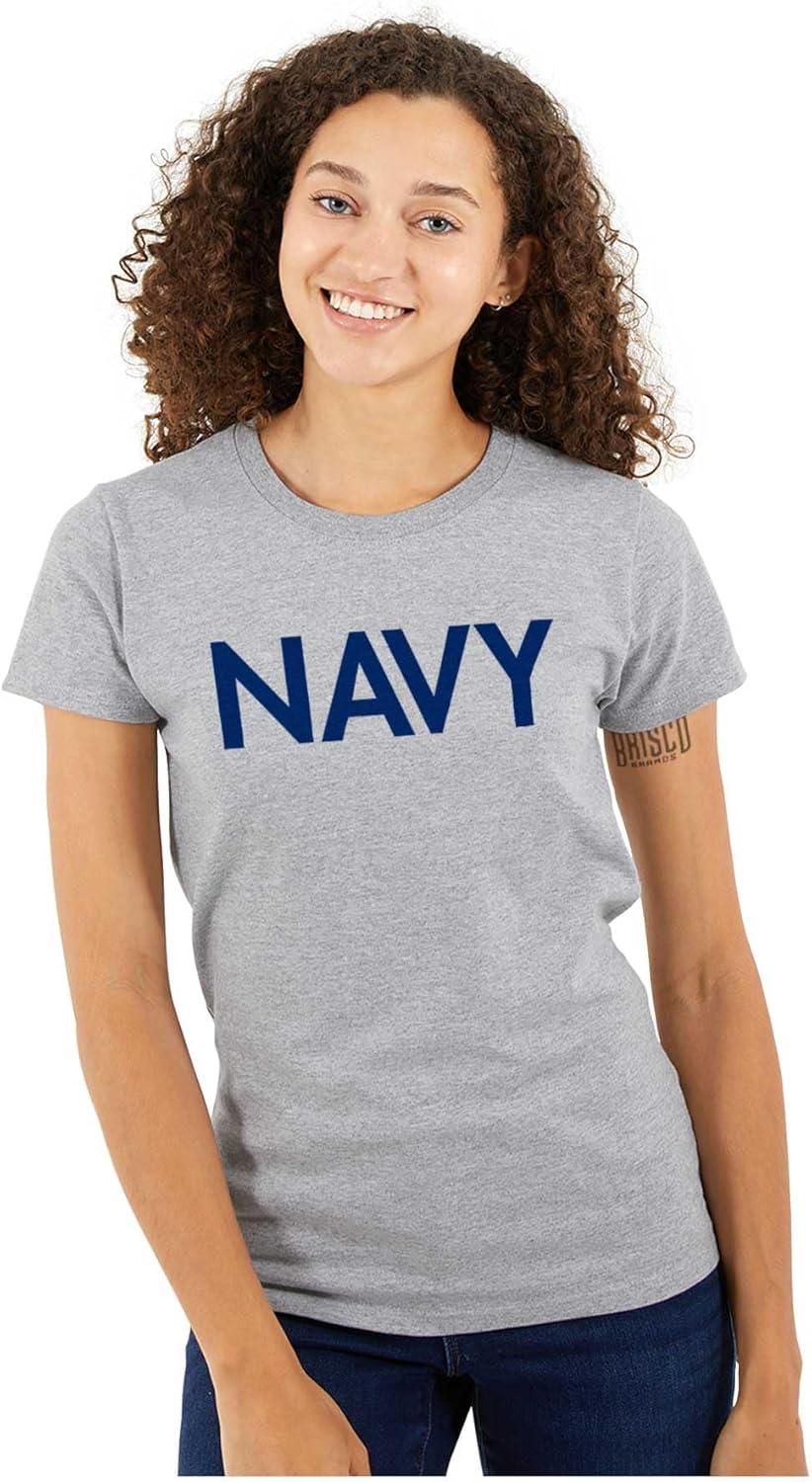 imageNavy Military Physical Training PT Womens Slim Fit Graphic TeeSport Grey