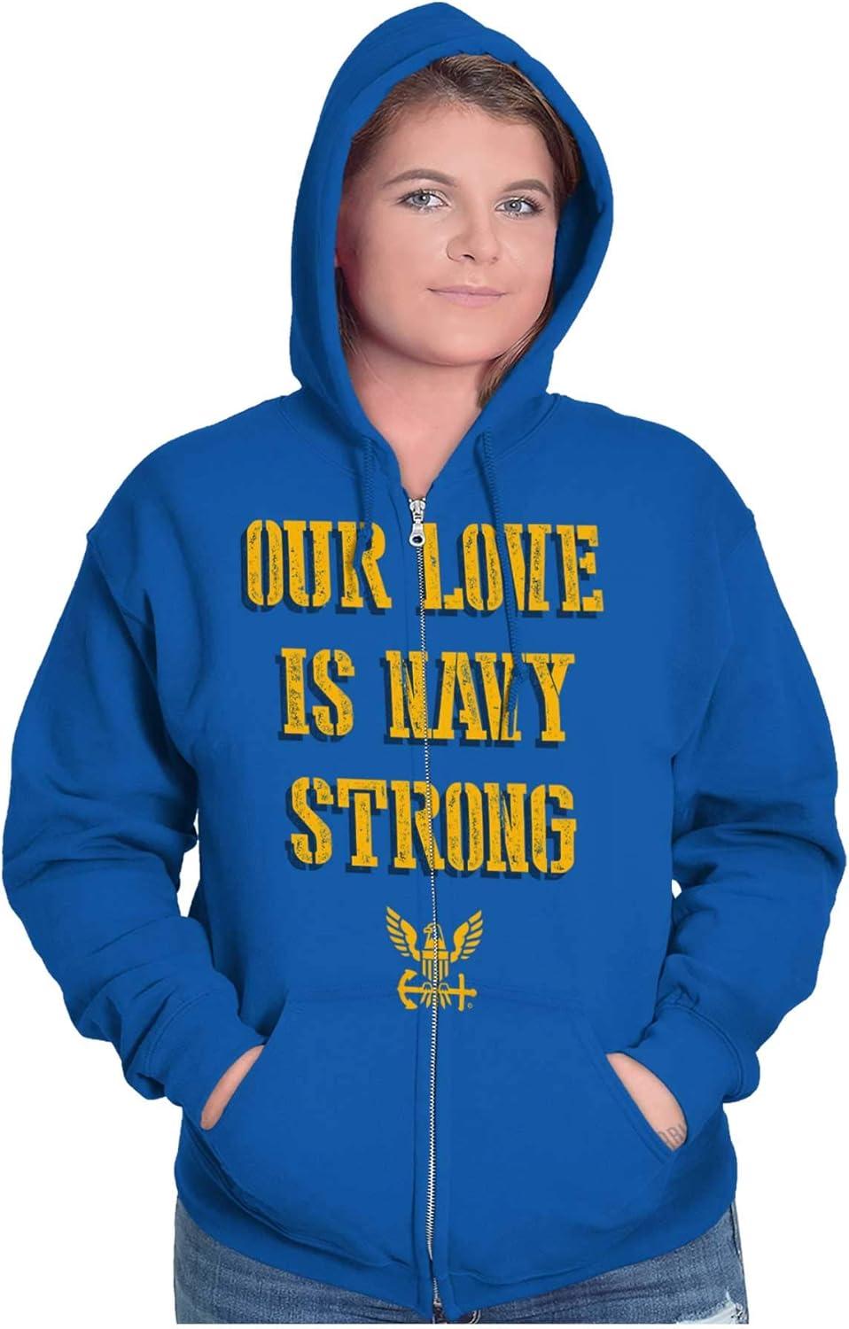 imageOur Love Navy Strong United States Zip Up Hoodie Mens Womens