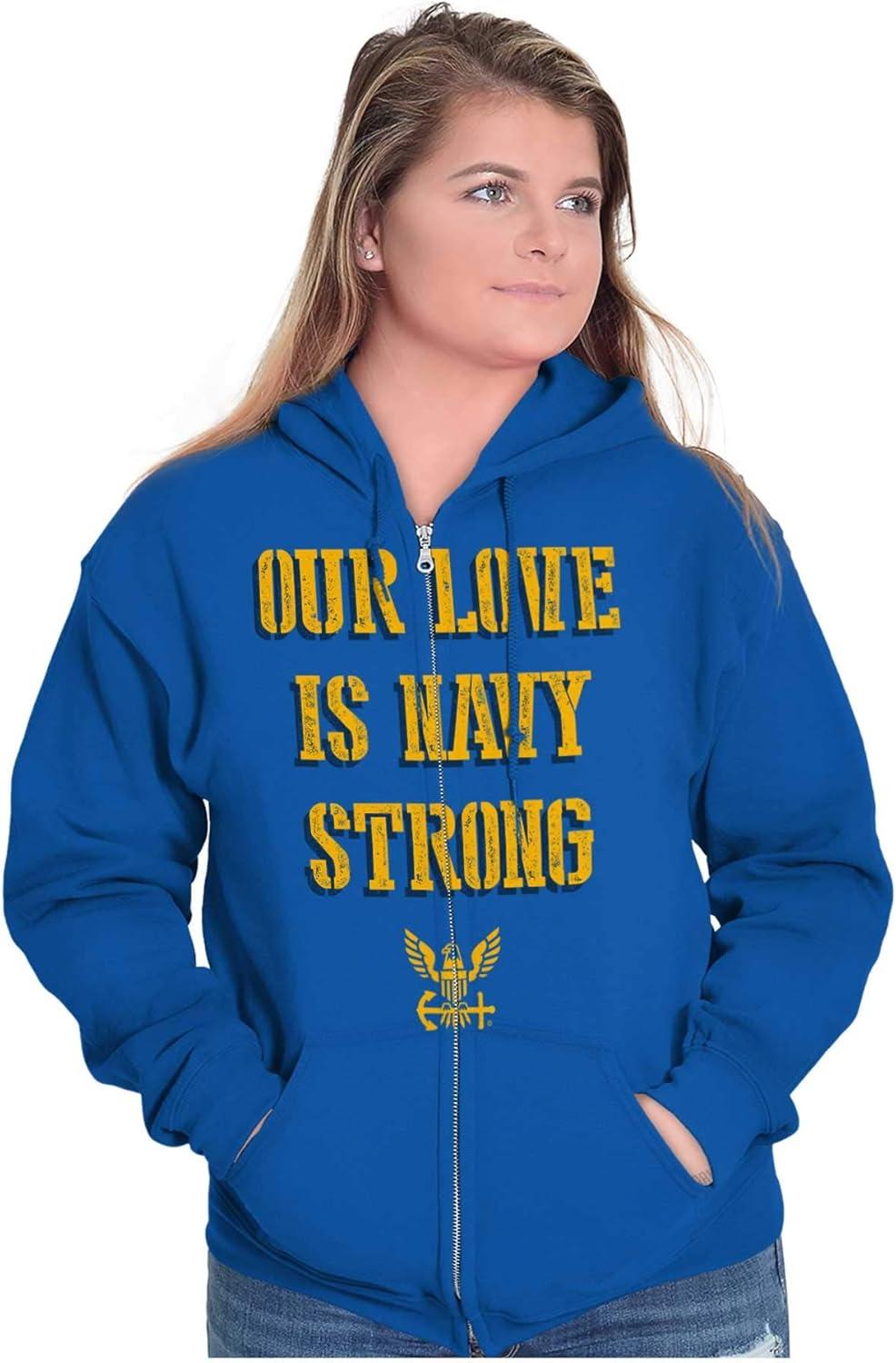 imageOur Love Navy Strong United States Zip Up Hoodie Mens Womens