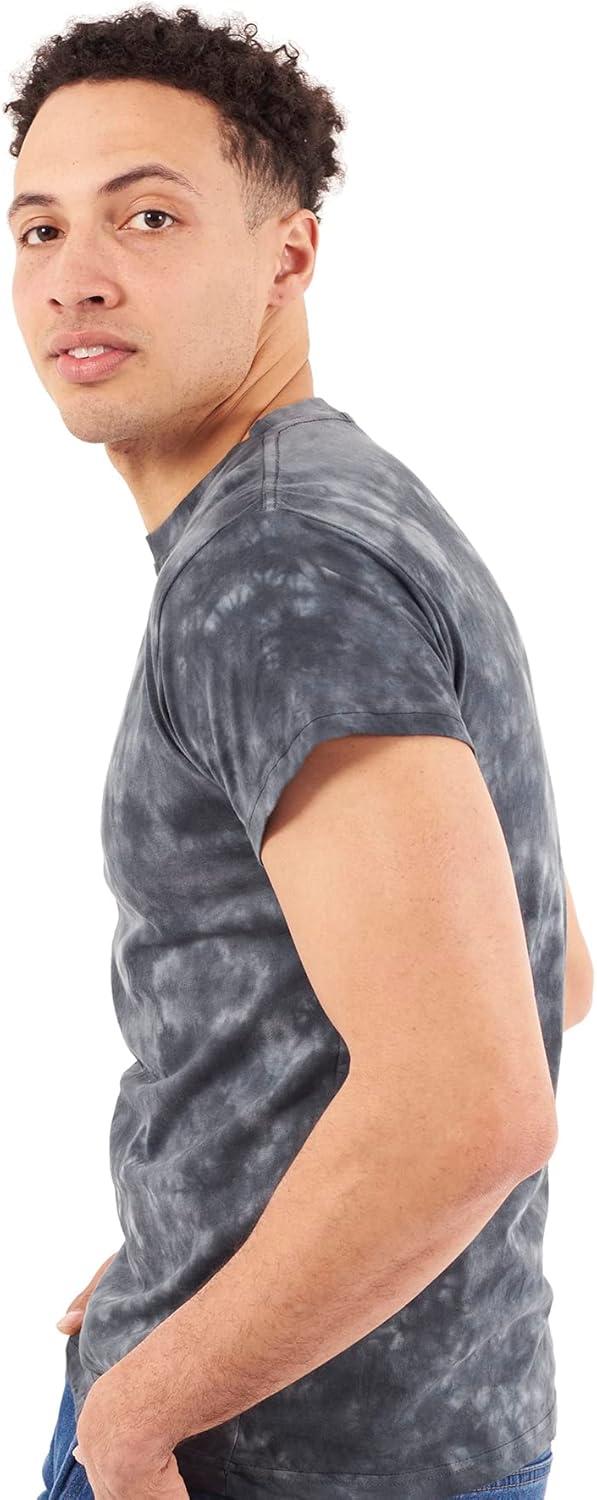 imageTie Dye Shirt Colorful Cloud Short Sleeve Knit TShirt Crewneck TopCrystal Black